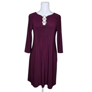MSK Petite Womens Maroon Knee Length Sheath Dress Size Petite Small